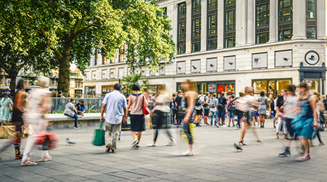 People walking in an urban environment