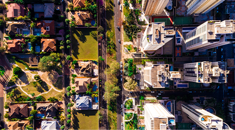 Aerial view of an urban area