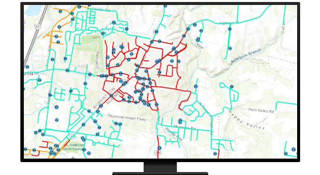 Map of water infrastructure