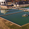 An above-ground view of a water treatment plant