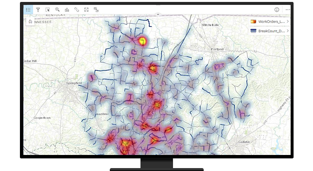 Map of work orders and issues