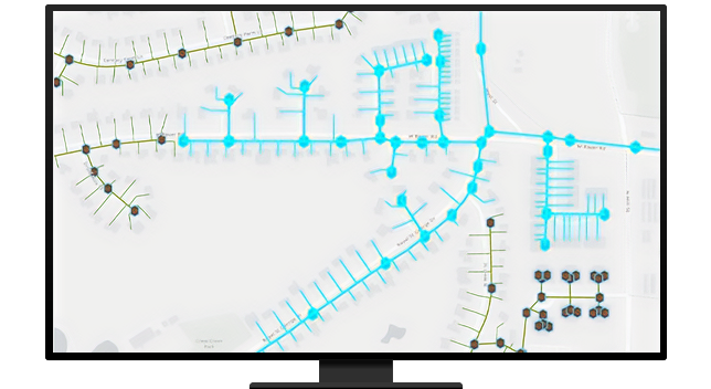 ArcGIS Utility network map of water lines