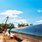 A pipeline being installed at a construction site