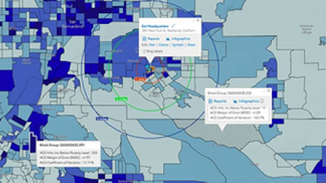 Map of unspecified area that displays data in various shades of blue