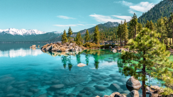 Lake surrounded by mountains